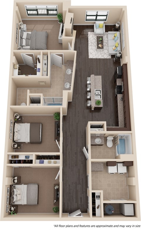 Two bedroom floorplan layout